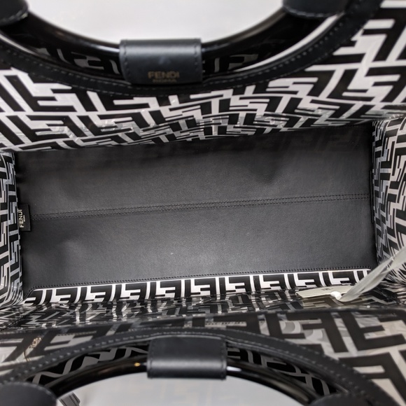 SOLD Fendi Large Black Zucca Shopping Tote - Picture 5 of 8